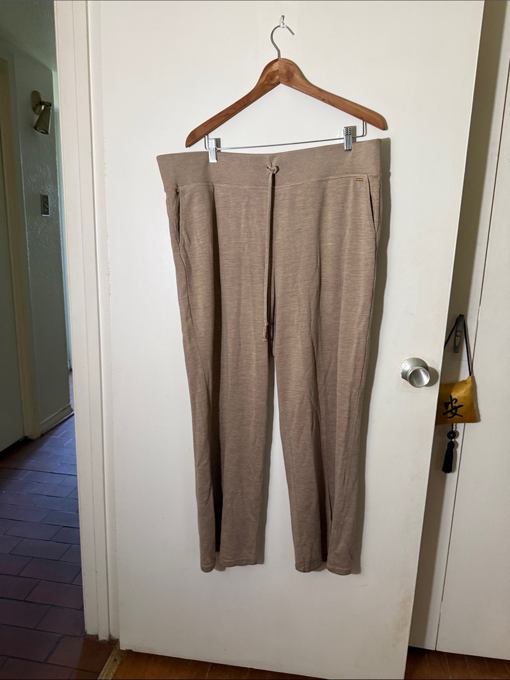 Women's Taupe Drawstring Jogger Pants